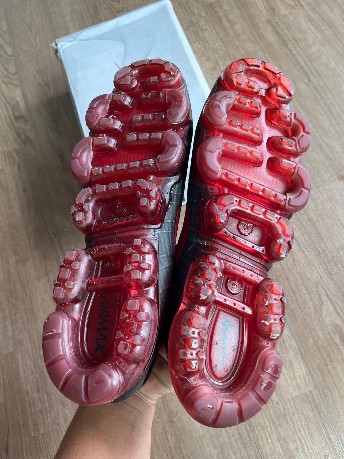 🔥 Nike Air Vapormax Flyknit 3 Red & Black - RRP £205 - Size Uk 10.5