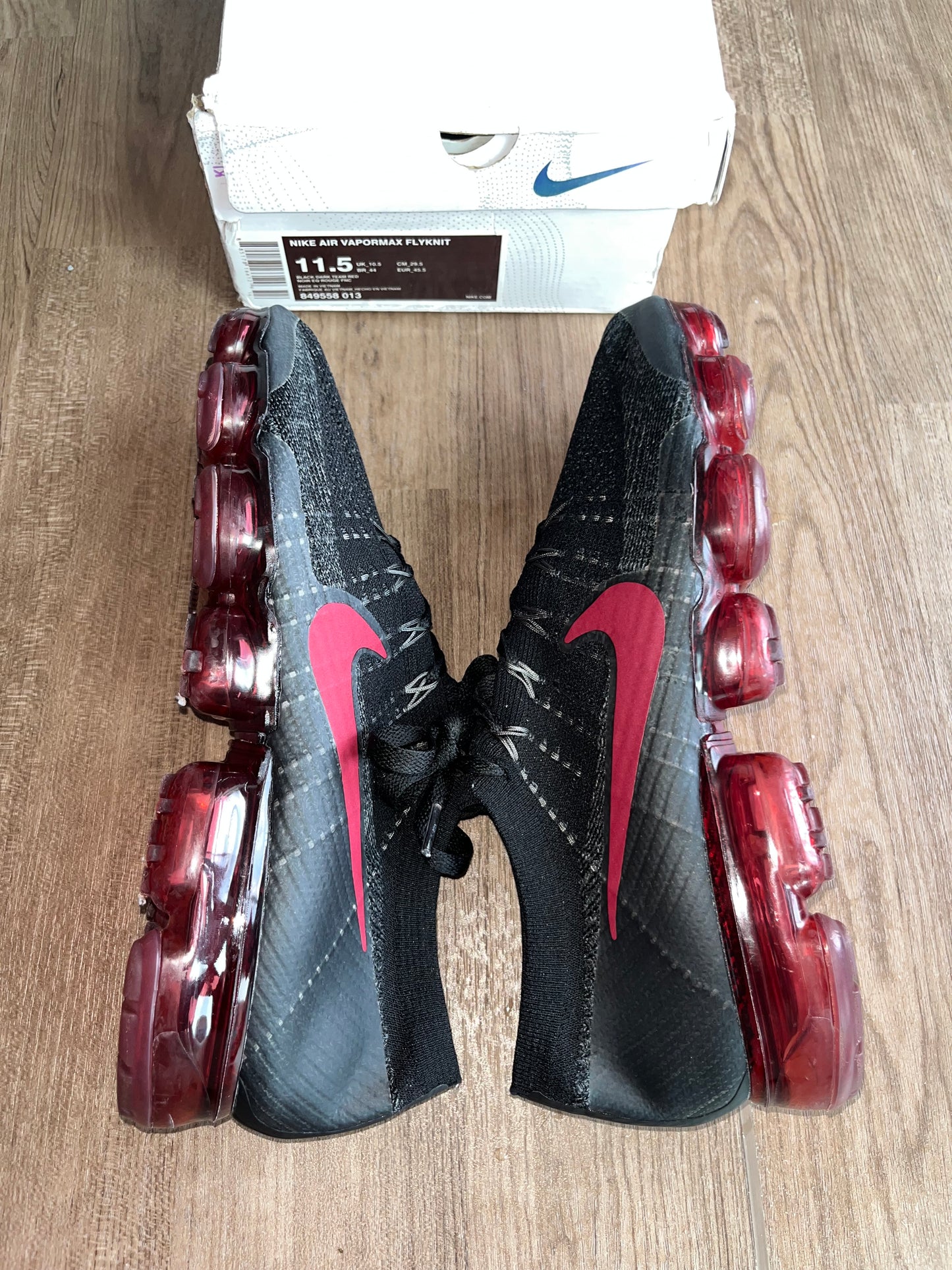 🔥 Nike Air Vapormax Flyknit 3 Red & Black - RRP £205 - Size Uk 10.5