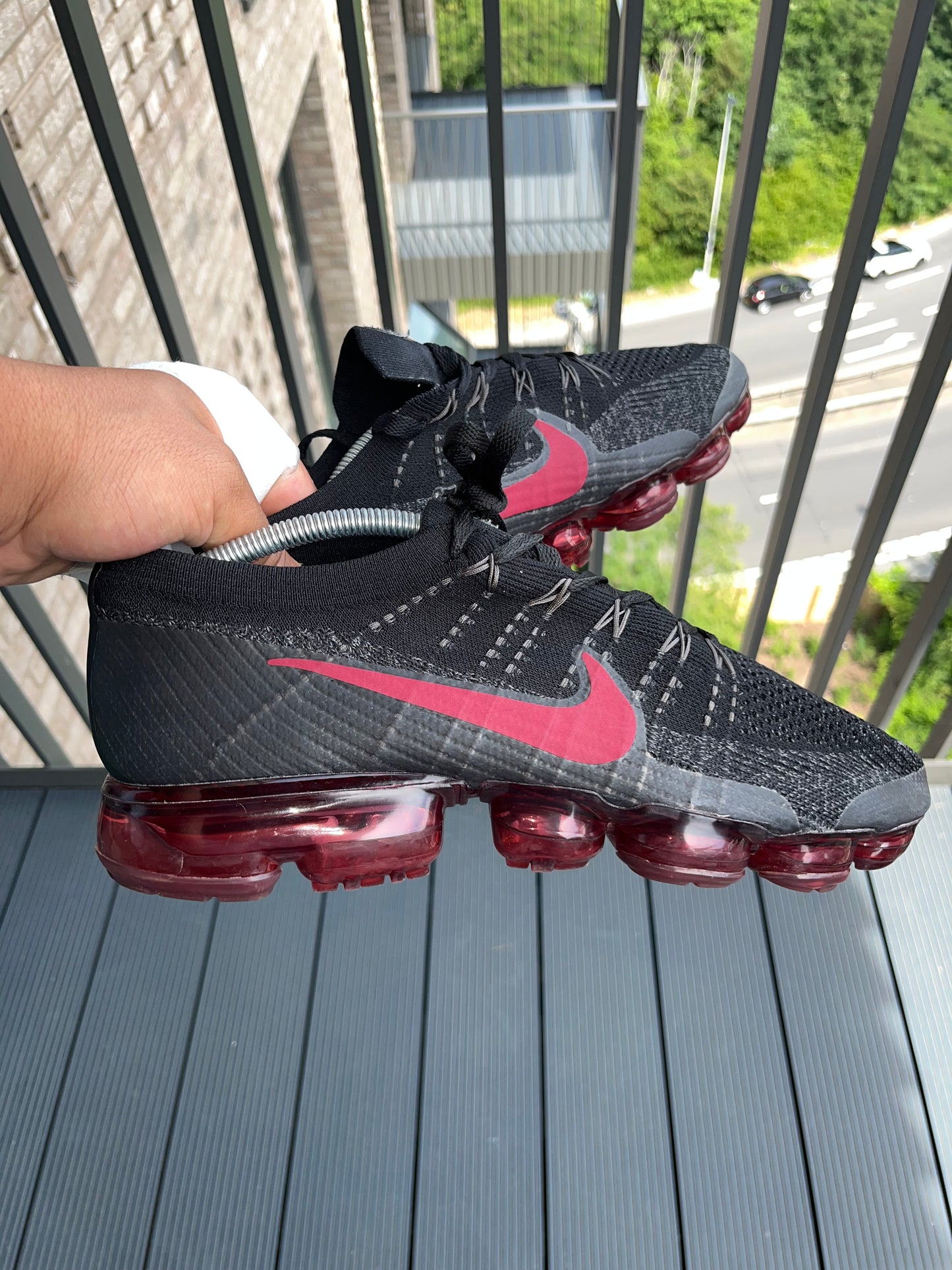 🔥 Nike Air Vapormax Flyknit 3 Red & Black - RRP £205 - Size Uk 10.5