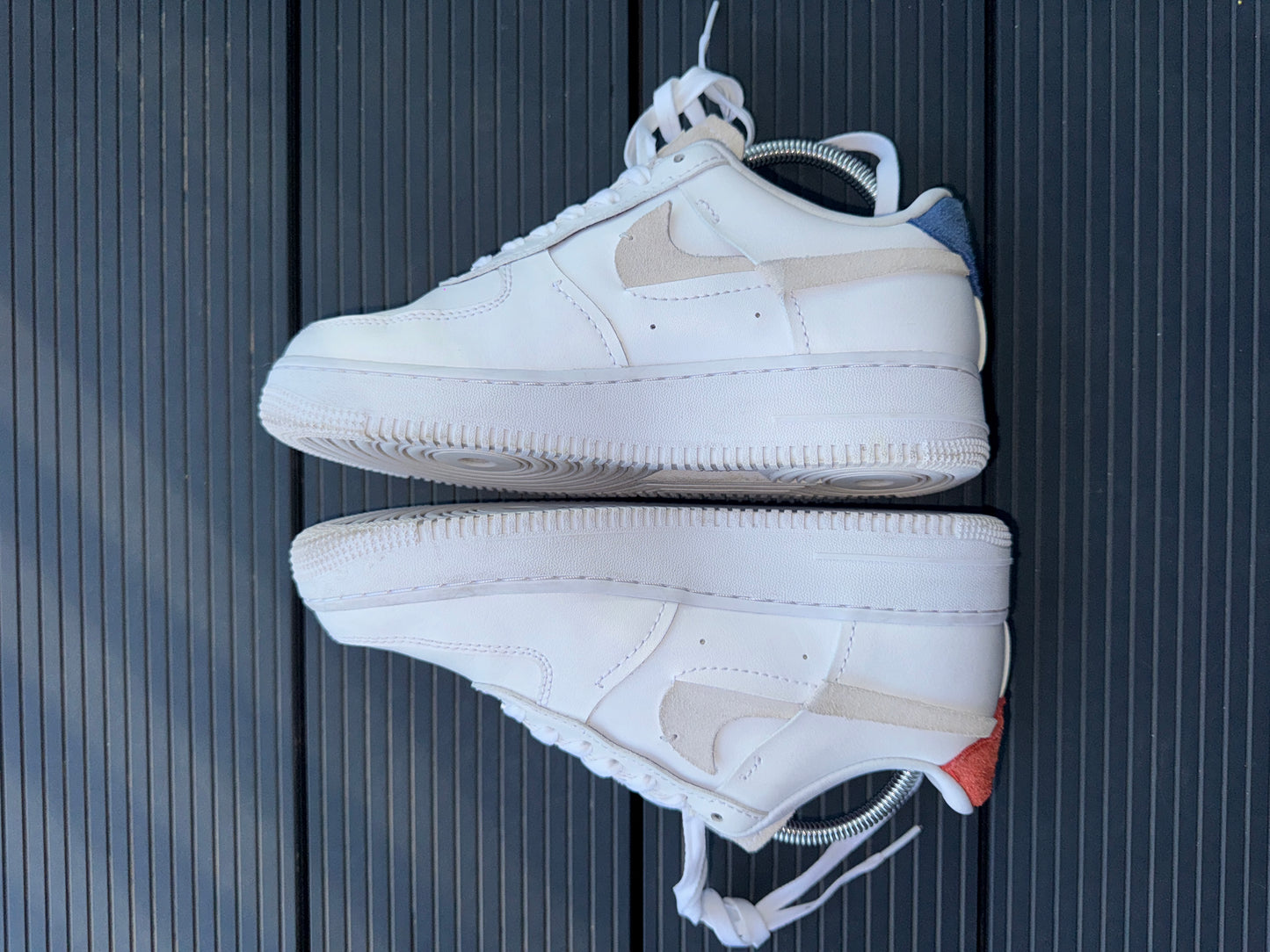 🔥 Nike Airforce 1 AF1 Low Inside Out White Blue Red - RRP £120 - Size Uk 5