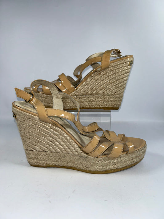 🔥 Russell & Bromley Beige & Brown Wedges Boot Heels - RRP £120 - Size Uk 6