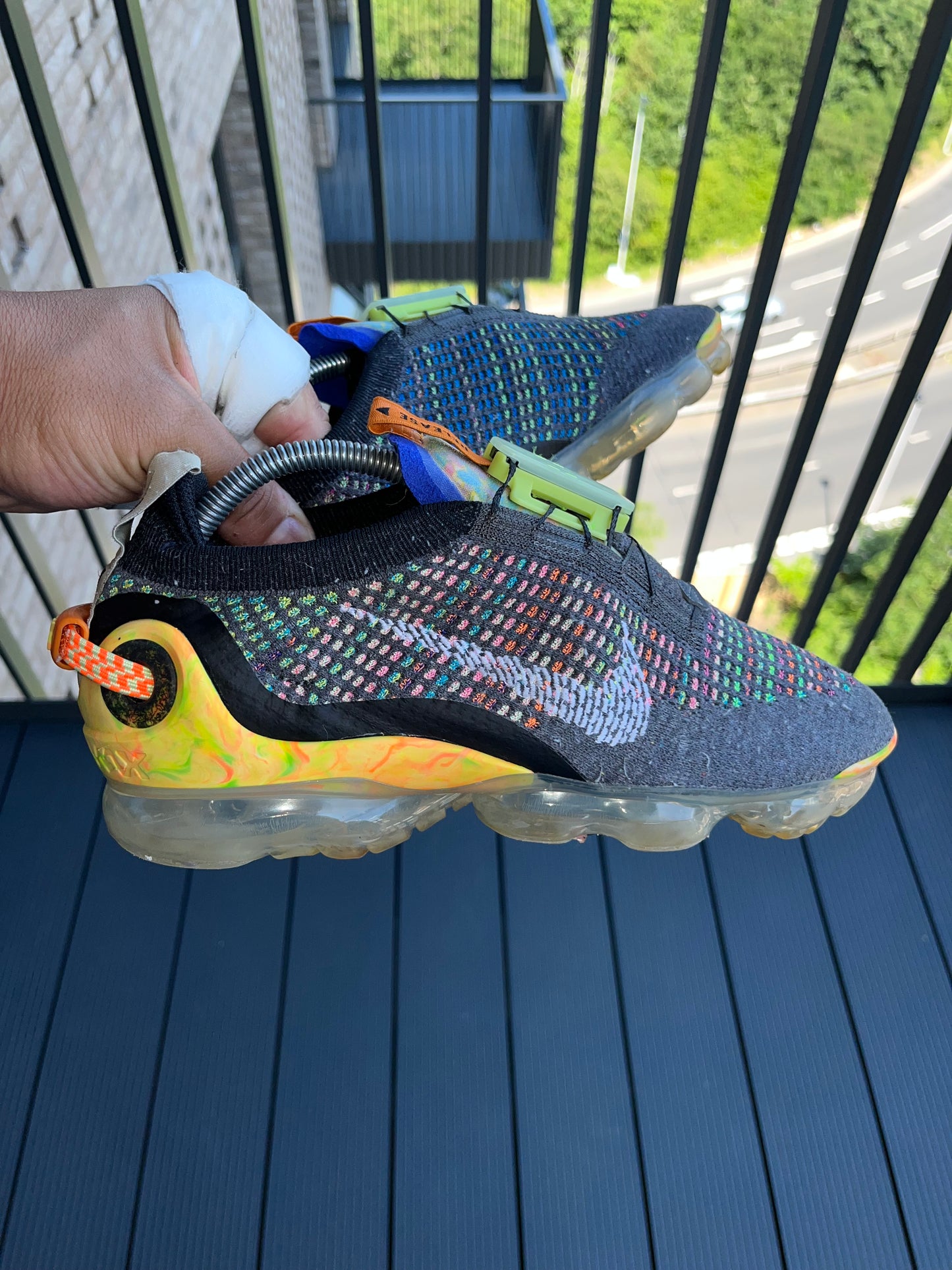 🔥 Nike Air Vapormax Flyknit Slip-On Black & Grey Multi - RRP £210 - Size Uk 5.5