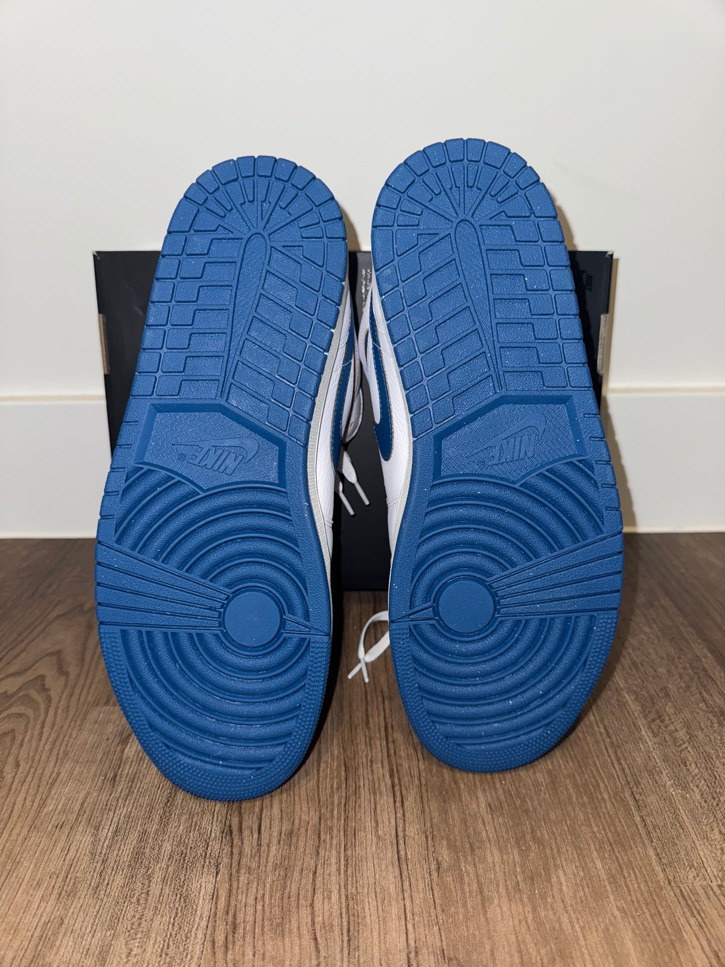 🔥 Nike Air Jordan One 1 High Blue & White - RRP £145 - Size Uk 9.5