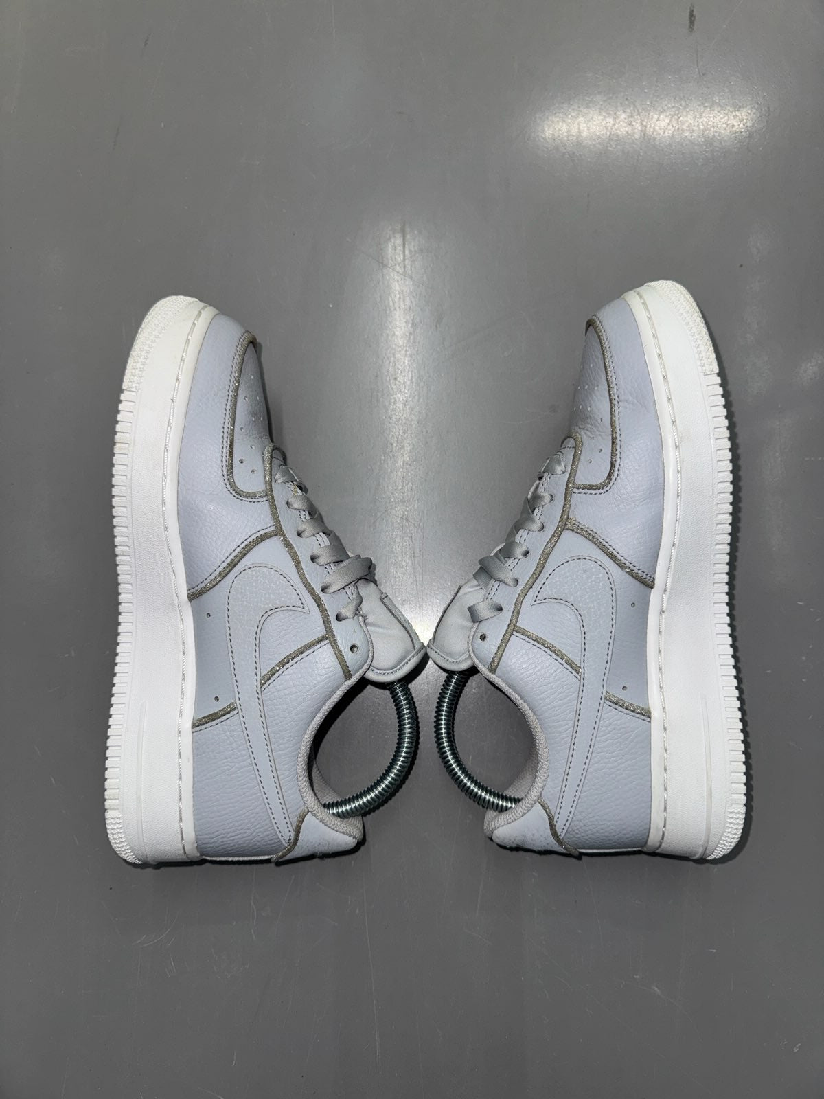 🔥 Nike Airforce One 1 Silver Glitter - RRP £120 - Size Uk 5