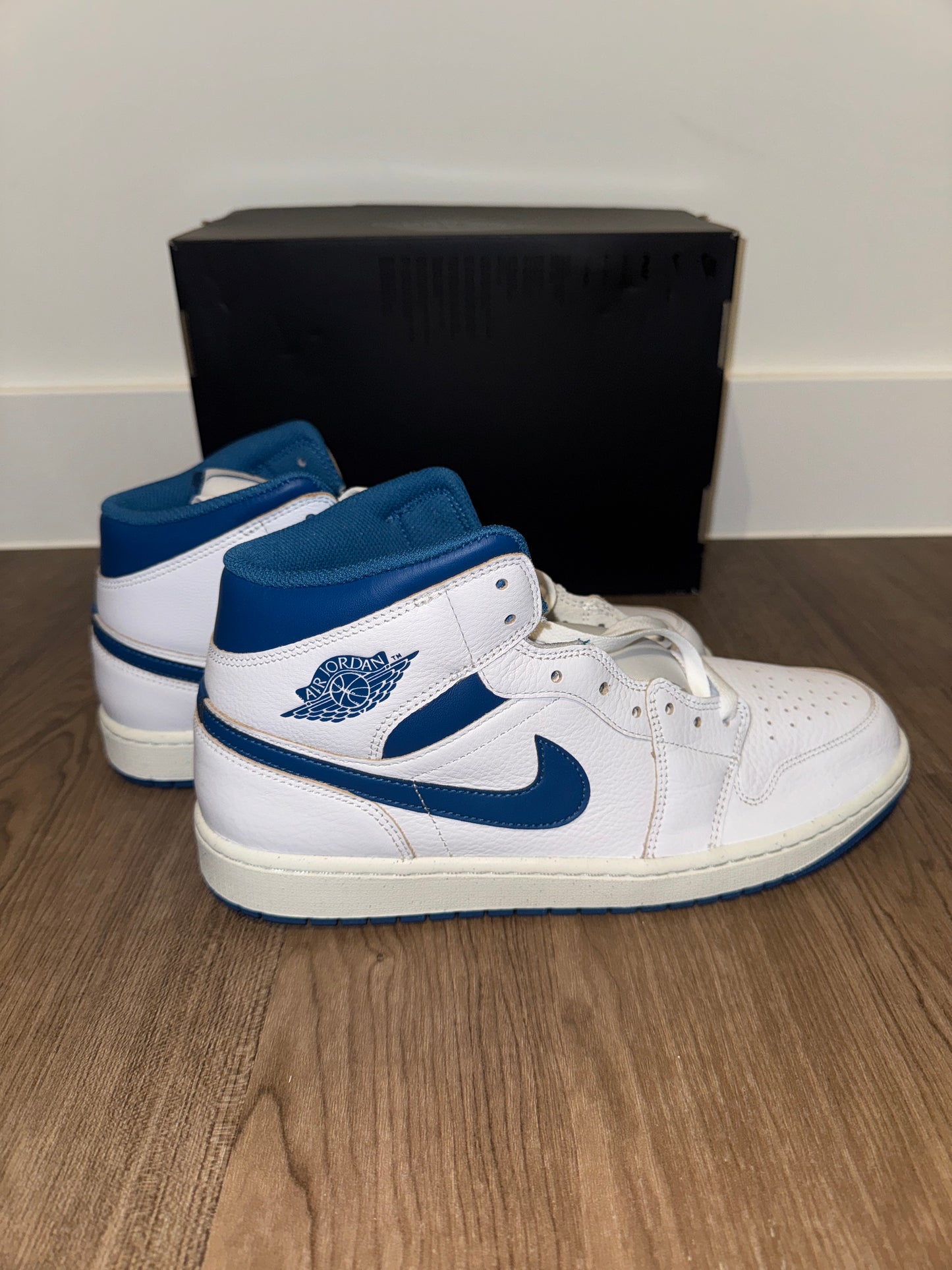🔥 Nike Air Jordan One 1 High Blue & White - RRP £145 - Size Uk 9.5